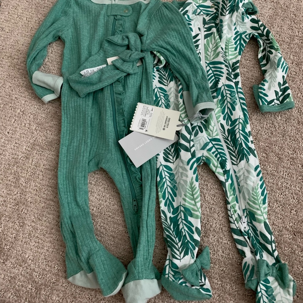 Cloud Island pajamas- 2 pairs with head band